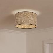 EGLO Butterburn taklampa, Ø 38 cm, beige/grön, tyg