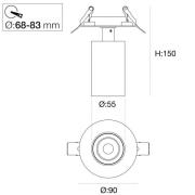 The Light Group SLC LED-inbyggnadsspot Art, 1 lampa, vit, 3 000 K, alu...