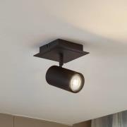 Lindby takspotlight Joffrey, 13 cm, svart, metall, GU10