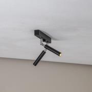 Euluna Nicanor takspotlight svart/krom 2 lampor