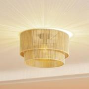 Lindby taklampa Anuva, beige natur, papper, Ø 45 cm