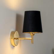 Euluna vägglampa Nita, svart/guld, 1 lampa
