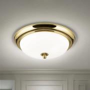 ORION Empire taklampa, Ø 35,5 cm, guld, frostat opalglas