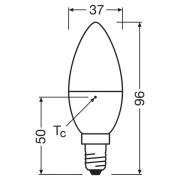 OSRAM LED-lampa ljus opal E14 4,9W 827 3-pack
