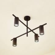 Lindby taklampa Marilou, sandsvart, 4 lampor, Ø 70cm
