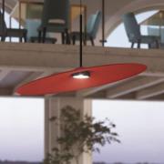 Fabbian LED-hänglampa Acustica, korallröd, 3000K, DALI