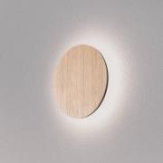 Argon Orios LED-vägglampa, trä, Ø 20 cm, indirekt spot