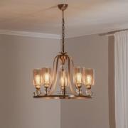 Avonni Ljuskrona Jadina, guld antik, 5 lampor, Ø 62 cm metall/glas