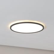 TK Lighting Aqua LED-panel, Ø 40 cm, svart, metall/plast, CCT dimbar