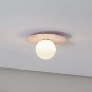 TK Lighting Taklampa Pixie, rosa, glas, Ø 25 cm, kula, G9