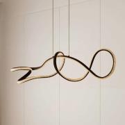 Lucande LED-hänglampa Rodado, svart, 110 cm, aluminium