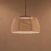 Bover LED-hänglampa Tanit, Ø 61 cm, svart/beige, tyg