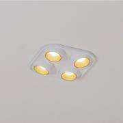 Bega LED-inbyggnadsspot Studio Line, vit/mässing, 4 lampor.