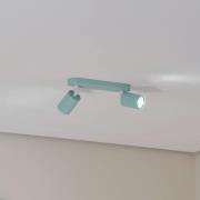 TK Lighting Takspotlight Livia, mintgrön, 35 cm, 2 lampor, metall, GU1...