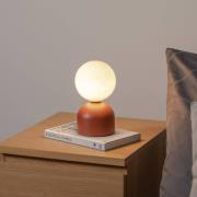 TK Lighting Bordslampa Miki, terrakotta, höjd 21 cm, metall/glas, G9