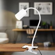 Briloner LED-klämlampa Fleks, vit, flexibel, metall