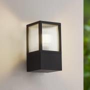 Lucande utomhusvägglampa Klemens, svart, metall, IP54, Riffle