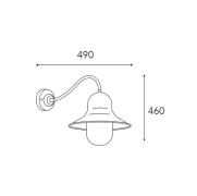 Moretti Luce Utomhusvägglampa Campanula 2093 mässing antik djup 49 cm ...