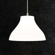 Hänglampa Marybell med glasskärm, krom/vit 1 lampa