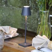 Zafferano Poldina mikrouppladdningsbar lampa, IP65 mörkgrå
