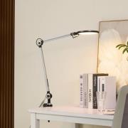 Lindby LED-klämlampa Nyxaris, grå, metall, CCT, 52 cm
