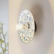 Lucande vägglampa Faelira, blå/vit, keramik