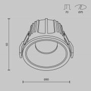 Maytoni inbyggnadslampa Alfa, svart/vit, Ø 8,5 cm, 15 W, 36°