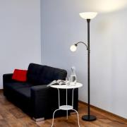 Lindby golvlampa Elaina, läslampa, rostfärgad, 180 cm, E27