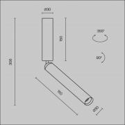 Maytoni LED-takspotlight Focus T, svart, höjd 30cm flyttbar
