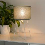 Duolla Bordslampa Trixi, metall, tyg, salviagrön, vit