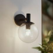 Lindby utomhusvägglampa Dangan, klar, glas, Ø 20 cm
