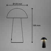 Briloner Fungo Mini LED-bordslampa, svart, touch, plast