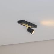 Luminex Takspotlight Rodez, svart/guld, längd 30 cm, stål