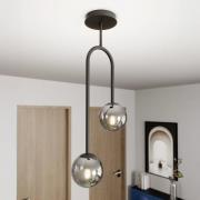 EMIBIG LIGHTING Atria taklampa, rökgrå/svart, höjd 76 cm, 2 lampor.