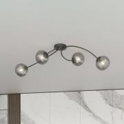 EMIBIG LIGHTING Vibra taklampa, rökgrå/svart, längd 110 cm, 4 lampor.