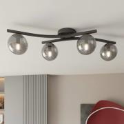 EMIBIG LIGHTING OPUS taklampa, längd 84 cm, rökgrå/svart, 4 lampor.
