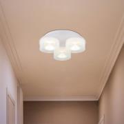 Globo Belinda LED-taklampa, Ø 38 cm, vit, 3 lampor, glas