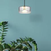 Globo Belinda LED-hänglampa, Ø 15 cm, rökgrå, glas