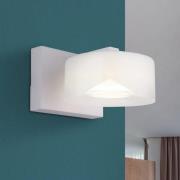 Globo Belinda LED-vägglampa, vit, bredd 15 cm, glas