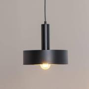 SIGMA Hänglampa Vitrum rund, svart, cylindrisk, Ø 27 cm