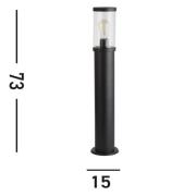 Searchlight Pollare, IP44, svart, höjd 73 cm, metall