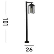Searchlight Reed väglampa, IP44, svart, höjd 100 cm, metall
