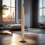 Quitani LED-golvlampa Persida, höjd 150 cm, ek, 2.700 K