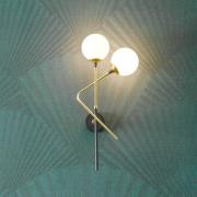 Stilnovo vägglampa Galassia, guldfärgad, 2 lampor, topp/vänster