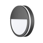 LED-utomhusvägglampa CMD 9085, antracit, Ø 25 cm, lins