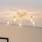 Jupiter Taklampa Prato, krämvit/klar, glas, 5 lampor