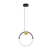 Viokef LED-hänglampa Briana, Ø 30 cm, svart/guldfärgad, metall