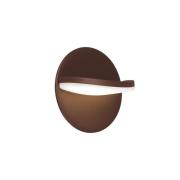 Viokef LED-utomhusvägglampa Letty, brun, Ø 18 cm, metall, IP65