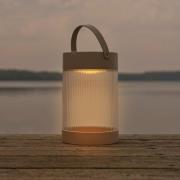 Nordlux Solar bordslampa Coupar, sandfärgad, plast, IP44