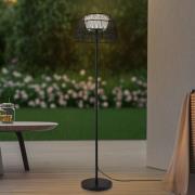 Lucande LED-golvlampa för utomhusbruk Heribio, svart, järn, 153 cm